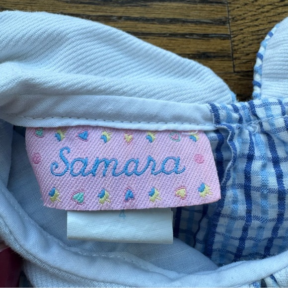 Samara Vintage Nautical Embroidered Blue Dress w Matching Bloomers Kid’s 4 - Picture 2 of 10